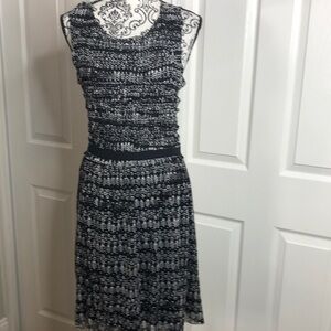 Anthro Postmark Dress Black White Pleated Dress S Sleeveless